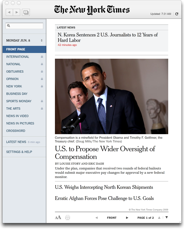 new york times. The New York Times desktop